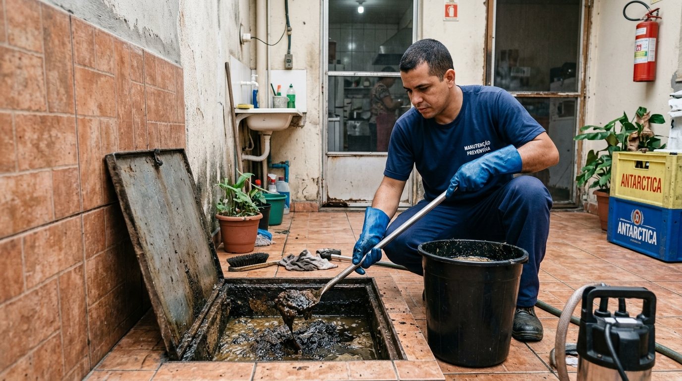 Limpeza de Caixa de Gordura com Equipe em São Bernardo do Campo‑SP