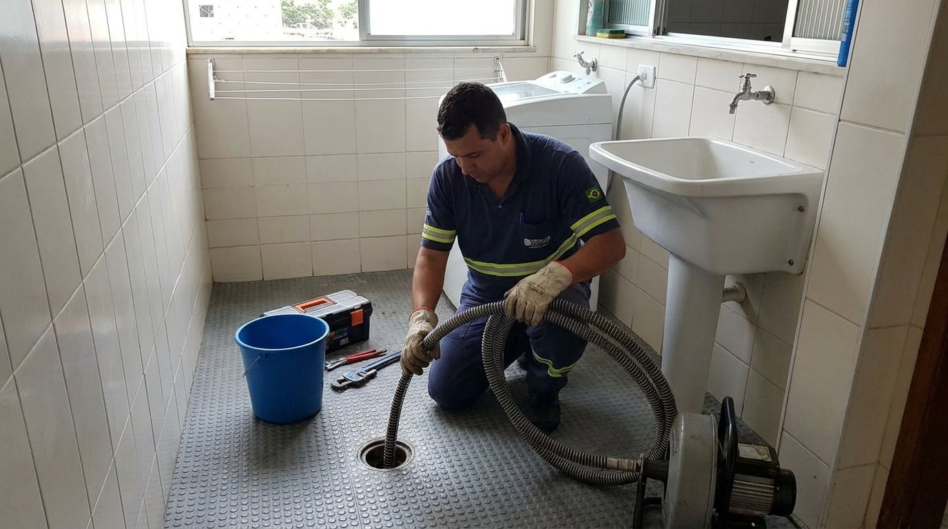 Ponto de Esgoto na Lavanderia em São Bernardo do Campo‑SP